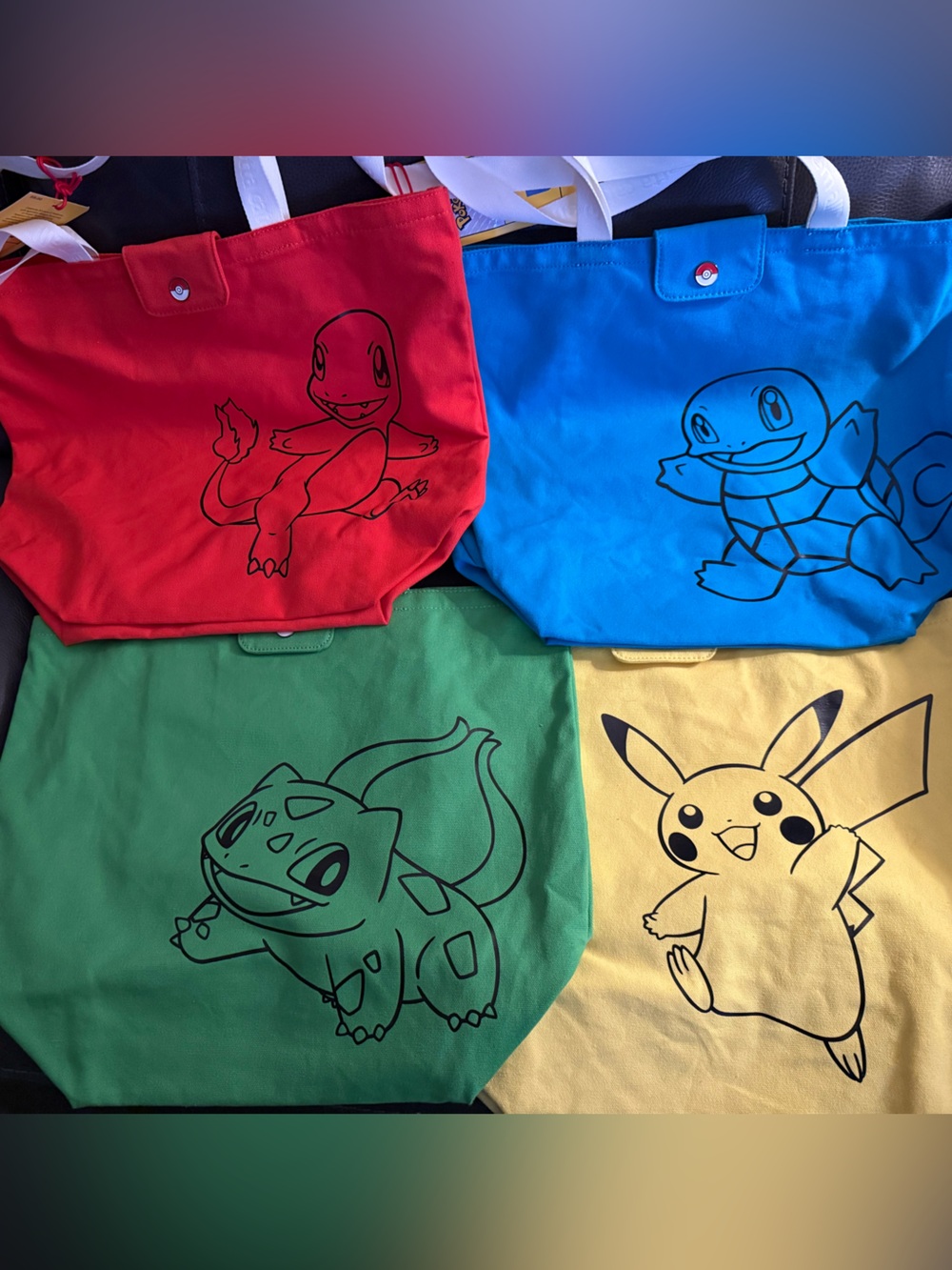 Pokémon x Target lot of 4 Pokemon canvas bag set